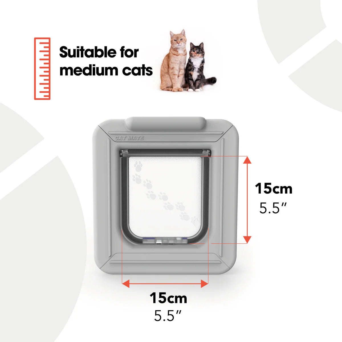 Cat Mate Elite Microchip Cat Flap with Timer & 4-Way Lock – White (355W)