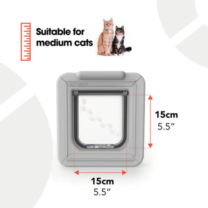 Cat Mate Elite Microchip Cat Flap with Timer & 4-Way Lock – White (355W)