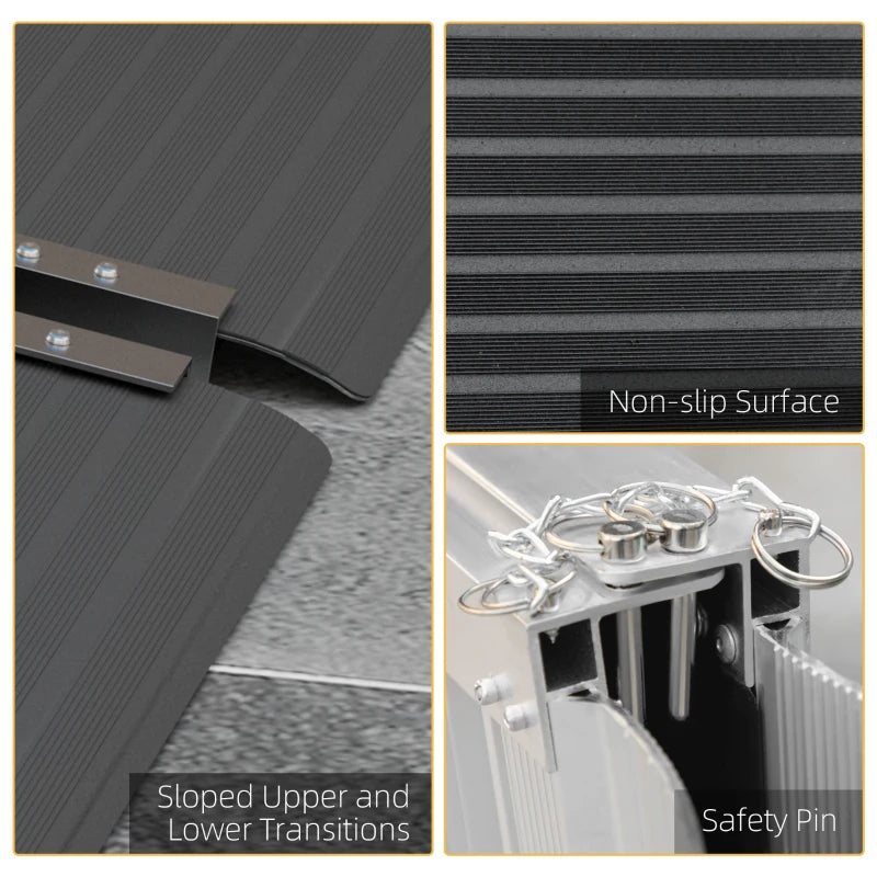 HOMCOM Wheelchair Ramp, 152L x 73Wcm, 272KG Capacity