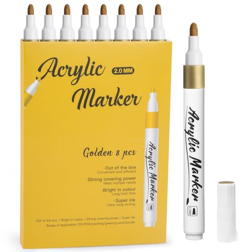 MZH Art Acrylic Gold Markers-8pk