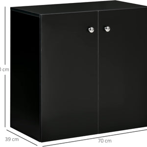 HOMCOM Storage Cabinet w/Two Shelves - Black