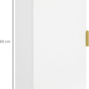 kleankin Bathroom Wall Cabinet, Over Toilet Storage Cupboard with Adjustable Shelves for Hallway, Living Room, White