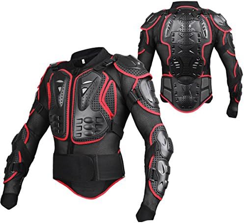 GES Motorcycle Body Protective Jacket (XL(Black and Red))
