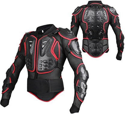 GES Motorcycle Body Protective Jacket (XL(Black and Red))