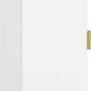 kleankin Bathroom Wall Cabinet, Over Toilet Storage Cupboard with Adjustable Shelves for Hallway, Living Room, White
