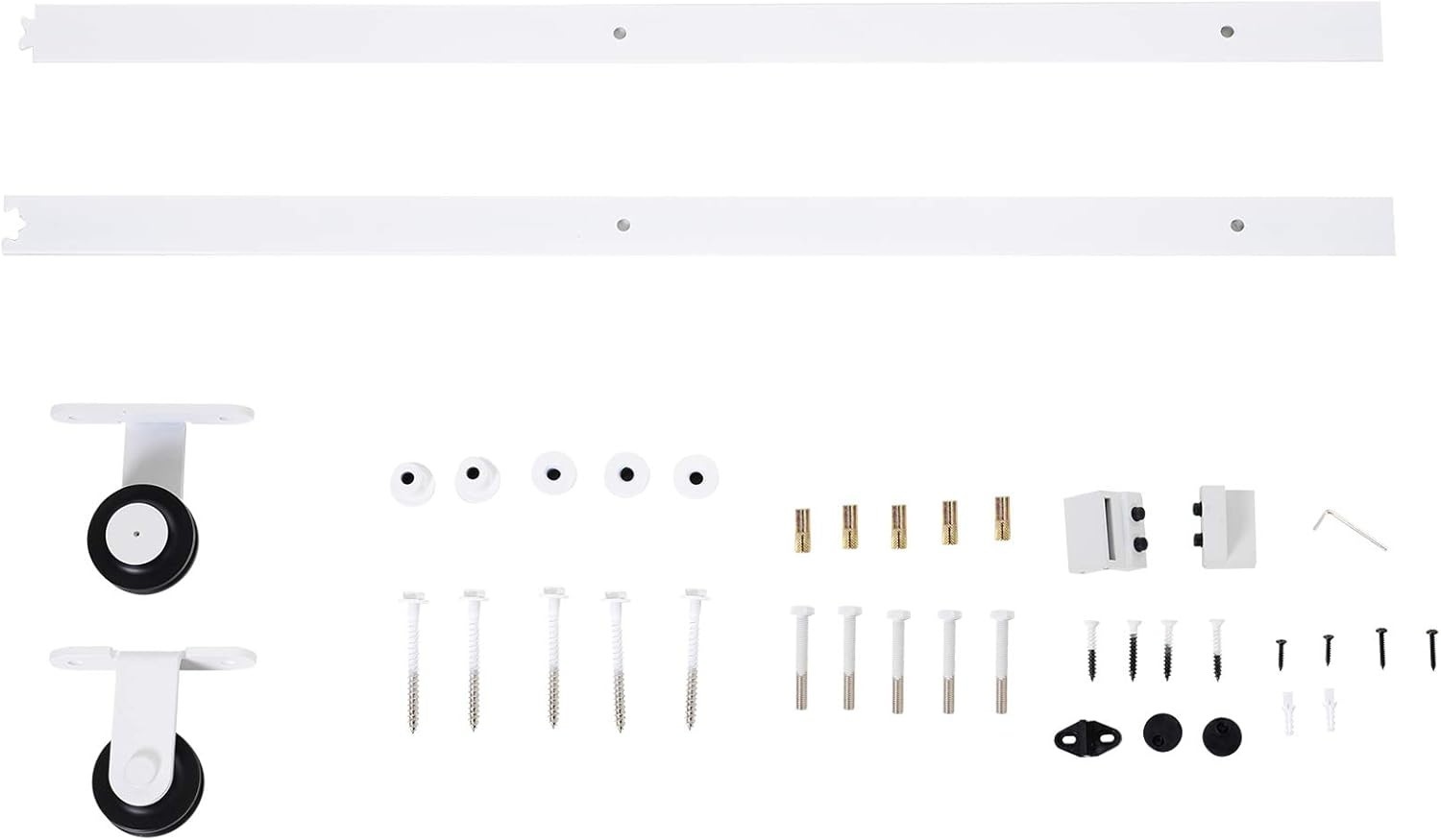 HOMCOM 6FT Rustic Interior Sliding Barn Door Mounting Hardware Kit - White