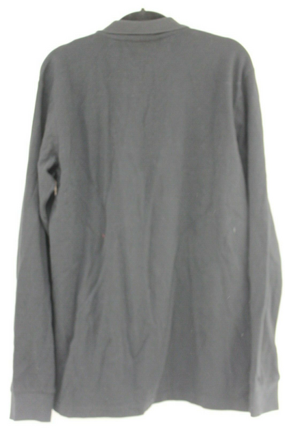 Il Sarto luxe badge long sleeve polo in black Small