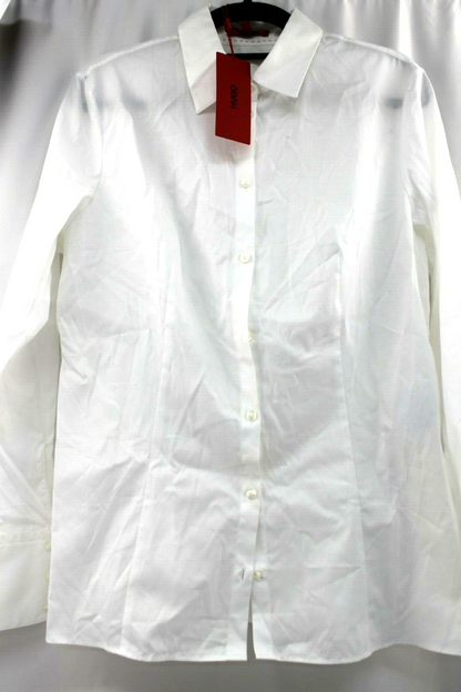 Hugo Boss BLOUSE IN STRETCH COTTON-BLEND POPLIN Size 40 Medium UK 12
