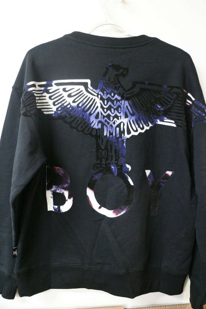 BOY EAGLE FLOCK SWEATER BLACK SIZE M