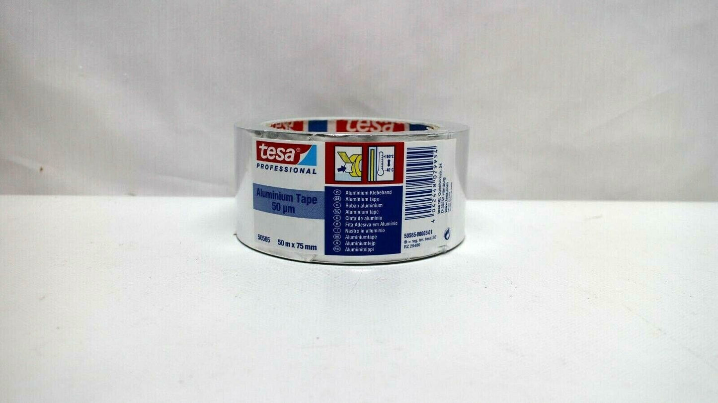 tesa Professional Aluminium Foil Tape for Repairing Ducts and Gutters 50m x 75mm