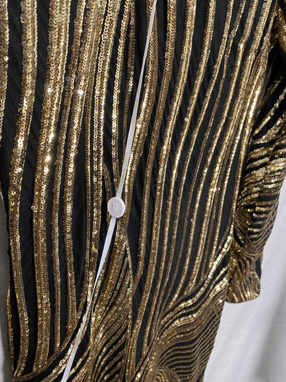 FOREVER UNIQUE MISCHA BLACK AND GOLD DRESS UK 8