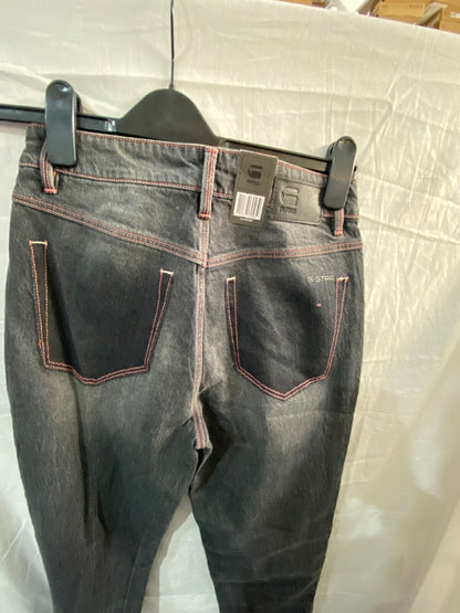 G-STAR RAW 3301 HIGH STRAIGHT ANKLE JEANS GREY AND PINK. W30 L32