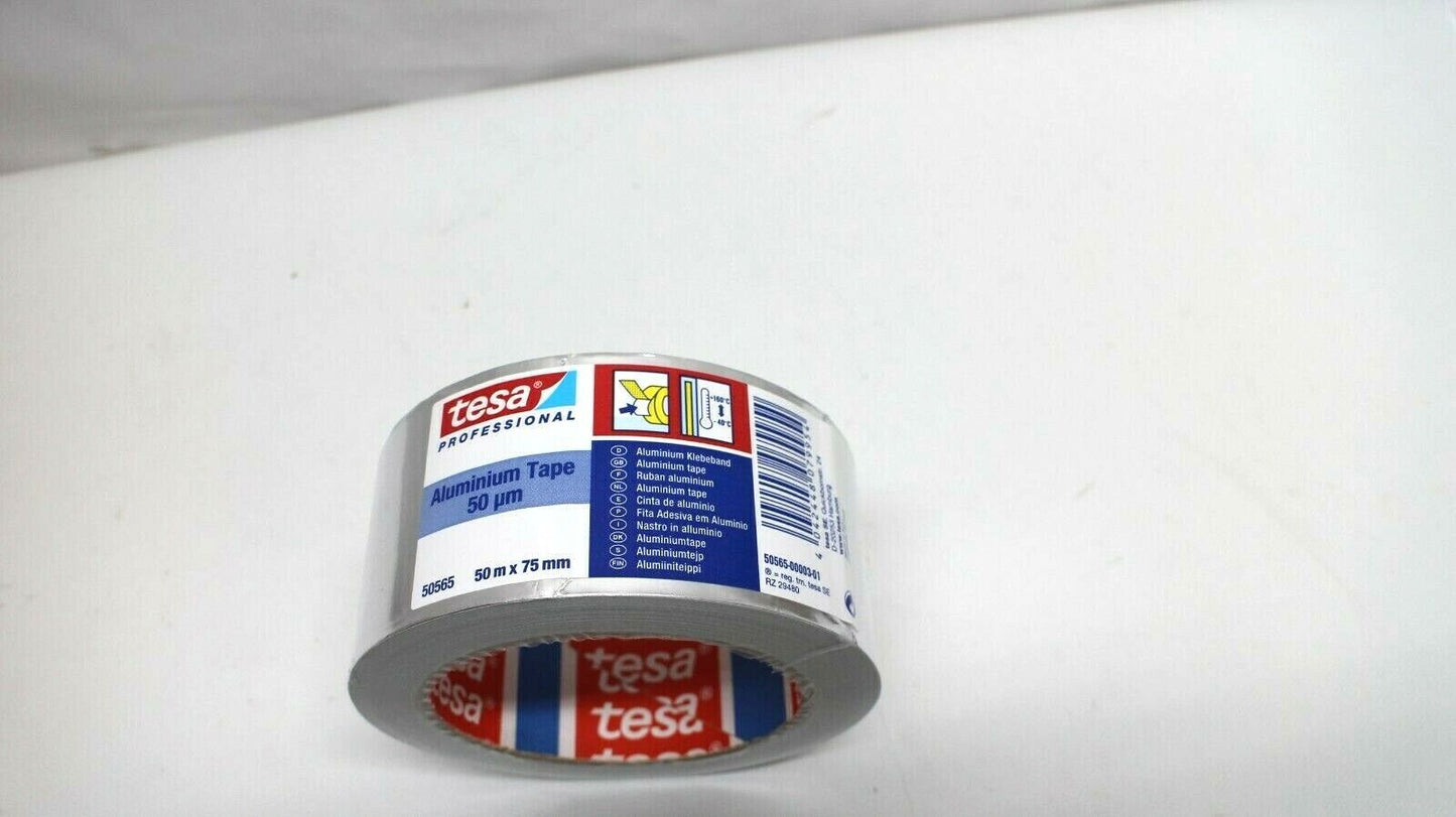 tesa Professional Aluminium Foil Tape for Repairing Ducts and Gutters 50m x 75mm