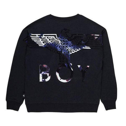 BOY EAGLE FLOCK SWEATER BLACK SIZE M