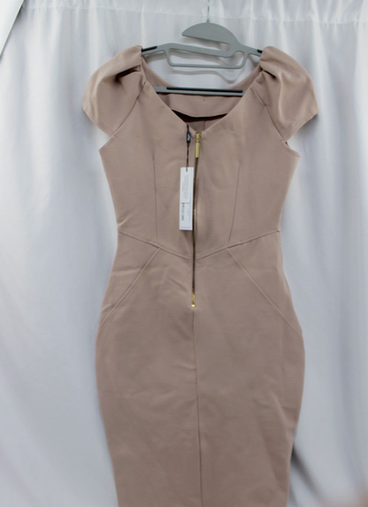 CLOSET LONDON PINK GATHERED SLEEVE PANEL DRESS- Slightly Marked UK 10