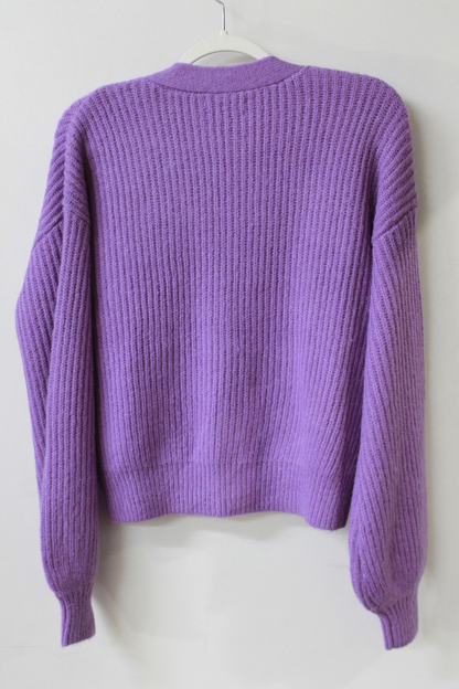 Scotch and Soda Purple Knitted Jacket Cardigan V Neck UK Medium