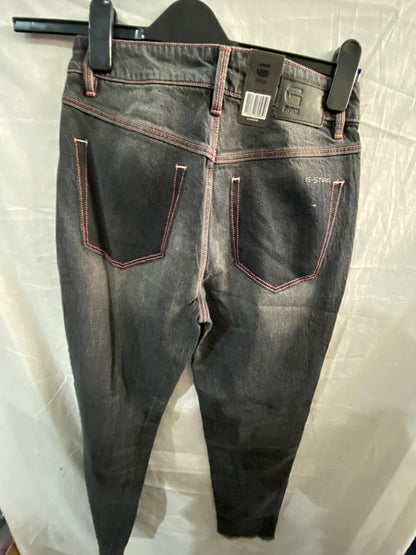 G-STAR RAW 3301 HIGH STRAIGHT ANKLE JEANS GREY AND PINK. W30 L32