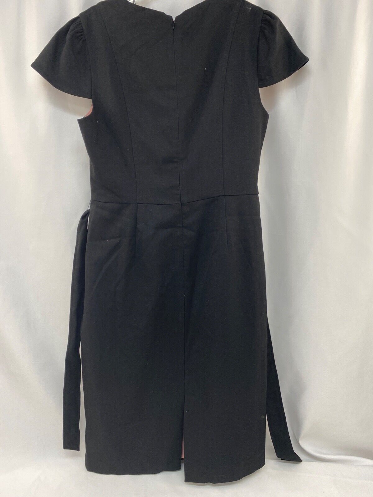 OASIS BLACK MIDI DRESS WITH POCKETS AND BELT UK 16