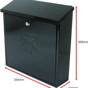 burg Wachter galvanised steel contemporary post box size 368X368X116mm