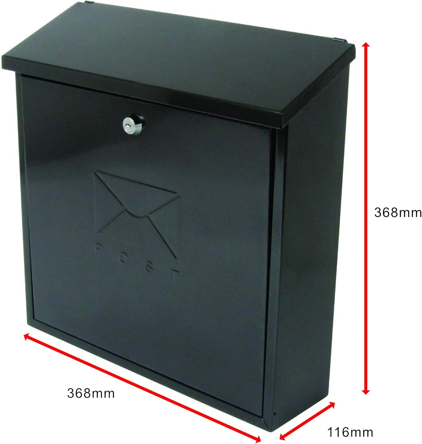 burg Wachter galvanised steel contemporary post box size 368X368X116mm