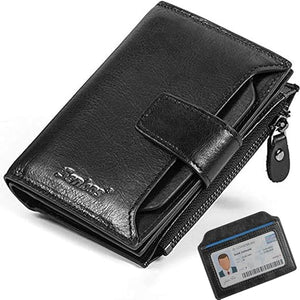 Senbos Wallet Mens, RFID Blocking Genuine Leather Wallet for Men with 18 Credit Card Slots