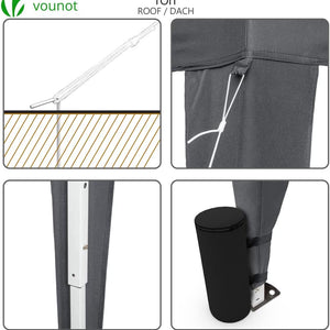 VOUNOT 3m x 3m Pop Up Gazebo with Sides & 4 Weight Bags & Carry Bag