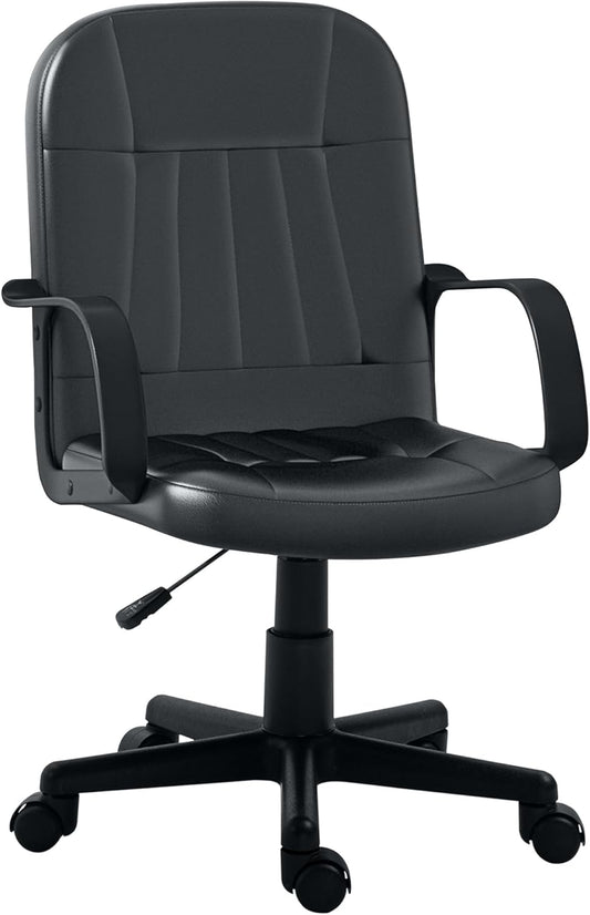 HOMCOM Office Chair, PU Leather Computer Desk Chair with Adjustable Height Black