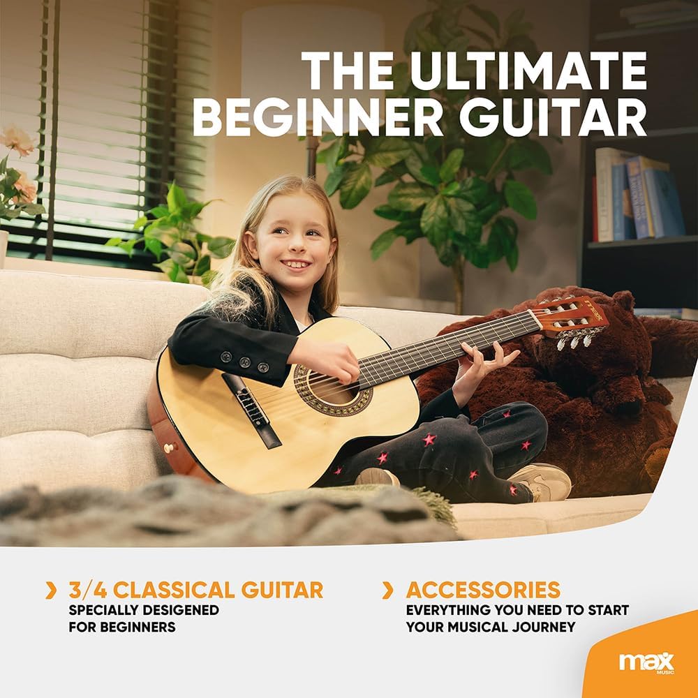 MAX SoloArt Junior 3/4 Starter Acoustic Guitar Kit