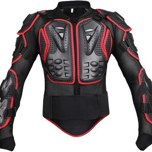 GES Motorcycle Body Protective Jacket (XL(Black and Red))