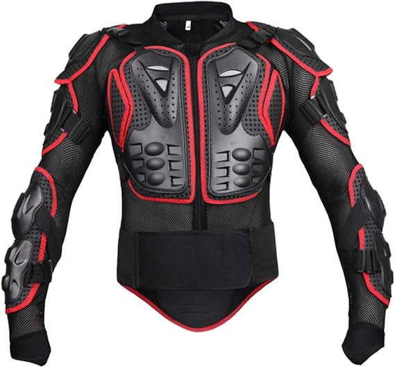 GES Motorcycle Body Protective Jacket (XL(Black and Red))
