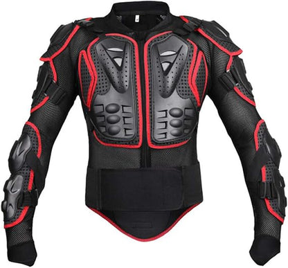 GES Motorcycle Body Protective Jacket (XL(Black and Red))