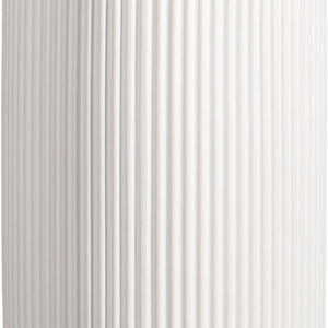 Arborus Ceramic Vase 24 cm Tall White Vases Ceramic Matt Round Ribbed Flowers Vase