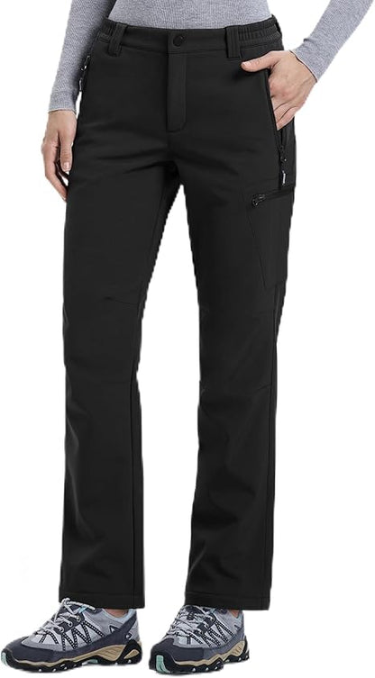 Outdoor Ventures Womens Winter Softshell Trousers-UK12 SHORT-BLACK