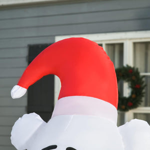 HOMCOM 6ft Tall Outdoor Inflatable Bear Christmas