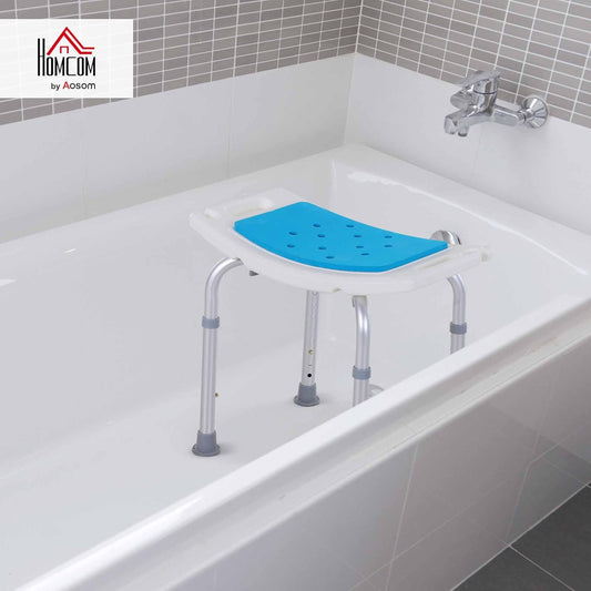 HOMCOM Shower Chair, Adjustable Height Shower Stool