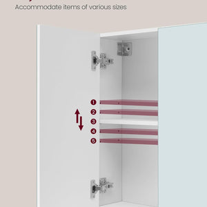VASAGLE KAILYN Collection - Bathroom Mirror Cabinet, Bathroom Wall Mirror Cabinet White