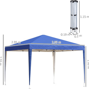 Outsunny 3 x 3M Garden Pop Up Gazebo Height Adjustable
