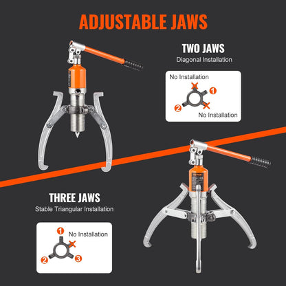 VEVOR Hydraulic Gear Puller, 15 Ton Max Capacity Wheel Bearing Pulling Separator