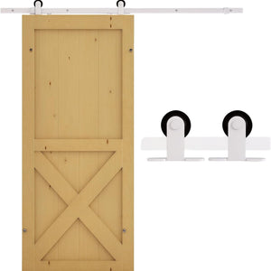 HOMCOM 6FT Rustic Interior Sliding Barn Door Mounting Hardware Kit - White