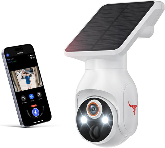 Wi-Fi 1080p battery camera with solar panel