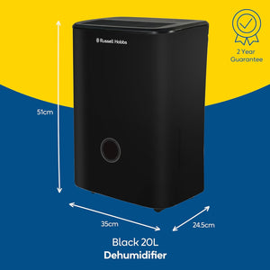 Russell Hobbs Dehumidifier 20 Litre/Day for Damp/Mould & Moisture in Home
