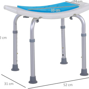 HOMCOM Shower Chair, Adjustable Height Shower Stool