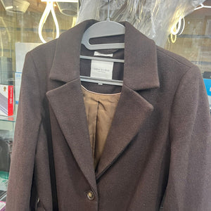TOM TAILOR WOMENS WOOL COAT WITH BELT-DARK OAK BROWN-SMALL