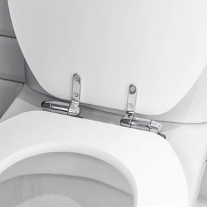 Harbour Housewares Soft Close Toilet Seat - White - Pack of 1 - Oval-Shaped Wooden Toilet Seat