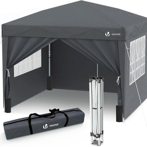 VOUNOT 3m x 3m Pop Up Gazebo with Sides & 4 Weight Bags & Carry Bag