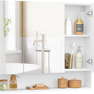 VASAGLE KAILYN Collection - Bathroom Mirror Cabinet, Bathroom Wall Mirror Cabinet White