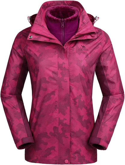 Camel Crown 3-in-1 ski jacket PINK UK MEDIUM