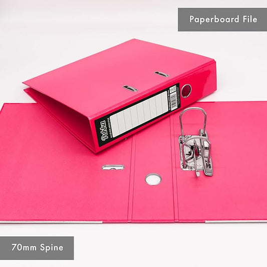 Pukka Pad, Brights A4 Lever Arch Files – 10 Pack of Assorted Colours – 70mm Spine with Customisable Label