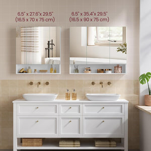 VASAGLE KAILYN Collection - Bathroom Mirror Cabinet, Bathroom Wall Mirror Cabinet White
