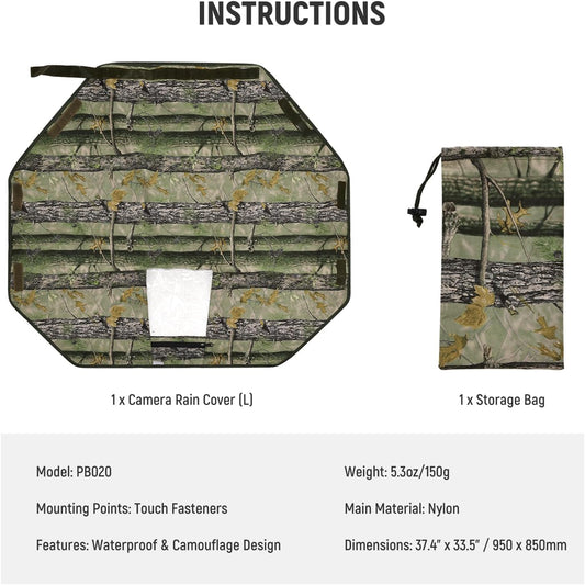 NEEWER PB020 Large Waterproof Rain Cover for Camera Camo